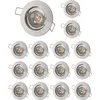 Image de Lot De 15 Spot Encastrable Fixe Led Blanc Avec Ampoule Gu10 7w 38° Blanc Chaud