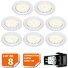 Image de Lampesecoenergie   Lot De 8 Spots Led Encastrables Fixes Gu10 5w   Équivalent 50w   Lumière Blanche Neutre 460lm   Installation Facile 220-240v
