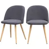 Image de Rendez-vous Déco - Lot De 2 Chaises En Tissu Gris Foncé Et Pieds En Métal - Cozy