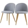 Image de Rendez-vous Déco - Lot De 2 Chaises En Tissu Gris Clair Et Pieds En Métal - Cozy