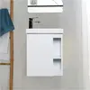 Image de Meuble lave-mains suspendu HAMPTON avec vasque en résine blanc
