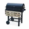 Image de Sweeek - Barbecue Américain Charbon De Bois - Serge Noir - Smoker Américain Avec Aérateurs. Récupérateur De Cendres. Fumoir
