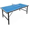 Image de Sweeek - Mini Table De Ping Pong 150x75cm - Table Pliable Indoor Bleue. Avec 2 Raquettes Et 3 Balles. Valise De Jeu Pour Utilisation Intérieure. Sport Tennis De Table