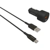Image de Greene, Chargeur allume-cigare QC 3.0 USB 3A avec câble USB-A vers USB-C 1,3M, noir