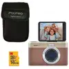 Image de Kodak Pixpro C1 Appareil Photo Ultra-Compact 13MP, Zoom 4x, LCD 2.8 , Flash LED   Marron + Carte microSDHC 16 Go + Étui de Protection Kodak Noir - Neuf