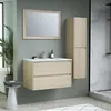 Image de Ensemble TIMBER - Ensemble de salle de bains 80, lavabo + vasque + miroir et colonne