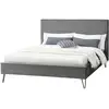 Image de Concept-usine - Structure De Lit 140 X 190 Cm En Velours Gris Et Noir Riverside