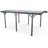 Image de Carport De 15m² En Aluminium Anthracite Et Polycarbonate - Le Mans 5x3m - Abri De Voiture 500 X 300 X 220 Cm