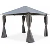 Image de Sweeek - Tonnelle 3x3 M - Elusa - Toile Grise - Pergola Avec Rideaux. Tente De Jardin. Barnum. Chapiteau. Réception