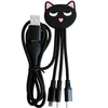 Image de YELLO KOKO YKCBLANDYXXLCATB - Cbl Andy USBA+C to USB-C/Micro/Light 1m Chat Bk