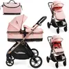 Image de Bebelissimo - Poussette transformable - combinée - 2 en 1 - poids 0-22kg - IRIS- rose