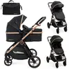 Image de Bebelissimo - Poussette transformable - combinée - 2 en 1 - poids 0-22kg - IRIS- noir