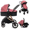 Image de BEBELISSIMO - Poussette combinée trio 3 en 1 - siège auto 0+ CAVO   nacelle   dès la naissance   jusqu’à 22kg - bordeaux