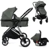 Image de BEBELISSIMO - Poussette combinée trio 3 en 1 - siège auto 0+ CAVO   nacelle   dès la naissance   jusqu’à 22kg - vert