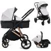 Image de BEBELISSIMO - Poussette combinée trio 3 en 1 - siège auto 0+ CAVO   nacelle   dès la naissance   jusqu’à 22kg - beige