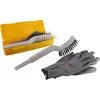 Image de JARDIN PRATIC Outil de nettoyage pour tondeuses robotisées avec raclette - Brosse dure et brosse douce et broches de nettoyage pour roues
