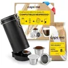 Image de CAPS ME - Kit Complet Capsule Rechargeable pour Nespresso Original (1 Shaker + 3 Dosettes Réutilisables en Inox + 48 Couvercles Opercules en Papier + Café Premium) - Cadeau Économique et Écologique en occasion ou reconditionné