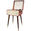 Image de Halterrego Platine vinyle COTTAGE bluetooth out 4 pieds amovibles motif cuir vintage - Neuf