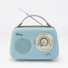 Image de Enceinte/Radio HALTERREGO rétro 2, 5W RMS, Bluetooth, Radio FM, lecteur USB, Aux IN, batterie rechargeable, bleu - Neuf