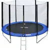 Image de Happy Garden   Trampoline 245cm Réversible Bleu Vert   Charge Max 50kg   Filet De Protection 150cm   Échelle Et Kit D'Ancrage Inclus