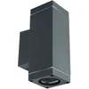 Image de Applique Up & Down, aluminium, verre, gris, H 17 cm, VT-842