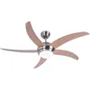 Image de Ventilateur De Plafond Avec Télécommande Salle À Manger Ventilateur Refroidisseur Verre Opalin, Mdf, Brun, 3 Vitesses Timer, 2x E27 Douille, D 132 Cm