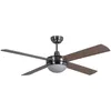 Image de Ventilateur De Plafond Ventilateur Avec Télécommande Salle À Manger Ventilateur Refroidisseur Verre Opalin, Mdf, Argenté, 3 Vitesses Timer, 2x E27 Douille, D 132 Cm