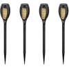 Image de V-TAC Solar Flame Stick Lights - IP44 - Black - 1W - 2200K - 4 Pcs/Pack