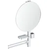 Image de Ideal Standard Alu+ Miroir de courtoisie, Combinaison d'accessoires L, avec Miroir cosmétique Ø 508 mm et étagères réglables, fabriqué à partir d'aluminium recyclé à 100%   Argent (640x145.5x817 mm) en occasion ou reconditionné