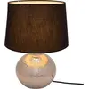 Image de 48222 Pauleen Touch of Silver Lampe de tablefabriquée à la main noir argent glamour tissu céramique E14