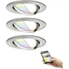 Image de Paulmann 92965 Luminaire À Led Encastrable Jeu De 3 Led 15.6 W Fer (brossé) Y139802