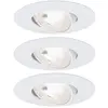 Image de Jeu de 3 lampes LED encastrées orientables rondes 8,2cm blanc mat