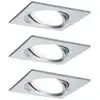 Image de Paulmann - 93680 Luminaire À Led Encastrable Jeu De 3 18 W Aluminium (tourné) X236582