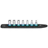 Image de HAZET 850E-SR/7 SmartRail avec 7 fentes Carré creux 1/4 pouce (6,3 mm) Profil extérieur TORX® E5 E6 E7 E8 E10 E11 E12 Nombre d'outils : 7