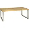 Image de Table basse HAKU aspect acier inoxydable, chêne - placage en bois véritable, MDF, métal, panneau alvéolaire, L/H/P : 100 x 38 x 60 cm