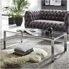 Image de M&s - Table Basse 120x60x40 Cm En Verre Et Inox - Gentong
