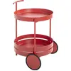 Image de Chariot de service HAKU rouge corail - métal, L/H/P : 42 x 62 x 42 cm