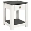 Image de Haku Moebel - Table D'Appoint 1 Tiroir 40x40x55 Cm Gris Foncé Et Blanc - Josef