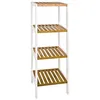 Image de M&s - Etagère 4 Niveaux 35x33x112 Cm En Bois Naturel Et Blanc