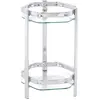 Image de HAKU, étagère à fleurs et table d'appoint, chromée - Verre, métal, L/H/P : 28x45x28 cm