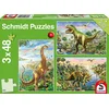 Image de 3 x 48 pièces Schmidt Spiele Kinder Puzzle Abenteuer mit den Dinosauriern 56202