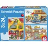 Image de 3 x 24 pièces Schmidt Spiele Kinder Puzzle Feuerwehr und Polizei 56215