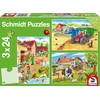 Image de 3 x 24 pièces Schmidt Spiele Kinder Puzzle À la ferme 56216