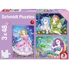 Image de Schmidt Jeux 56376 Puzzle princesse, fée, sirène - 3x 48 pièces