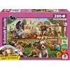 Image de Puzzle - SCHMIDT SPIELE - Chiens et chats en pique-nique - 200 pièces - À partir de 8 ans