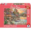 Image de Puzzle 1000 pièces Schmidt Chuck Pinson Scène au bord du lac 69,3 x 49,3 cm Tons coucher de soleil - Neuf