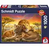 Image de Puzzle 1000T. Famille de lions câlins