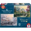 Image de 2 x 1000 pièces Schmidt Spiele Puzzle Thomas Kinkade Lamplight Manour 59468