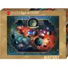 Image de Puzzle Heye Map Art Space World 1500 pièces vintage illustratif bleu foncé/vert doré - Neuf