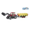 Image de BRUDER TRACTEUR CASE IH OPTUM 300 CVX FOURCHE ET REMORQUE À BALLES - Neuf
